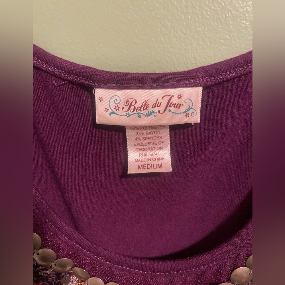 Belle Du Jour Embellished Plum Camisole - Picture 2 of 3